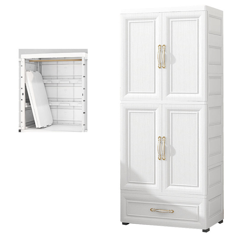 Contemporary Youth Armoire with Garment Rod Plastic Bedroom Armoire