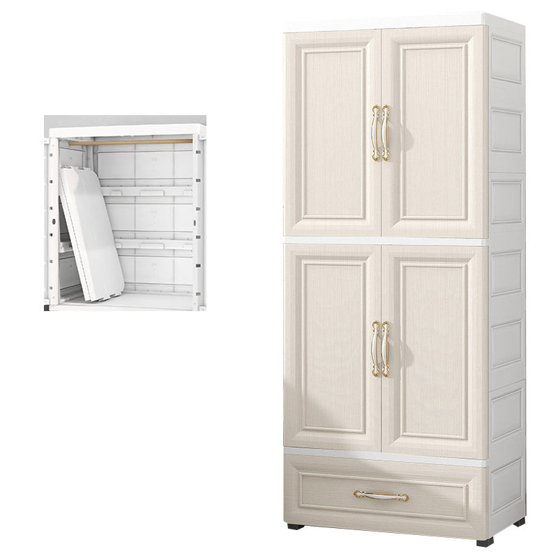 Contemporary Youth Armoire with Garment Rod Plastic Bedroom Armoire