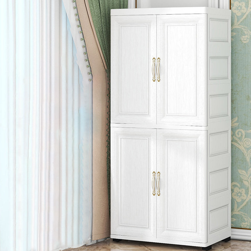 Contemporary Youth Armoire with Garment Rod Plastic Bedroom Armoire