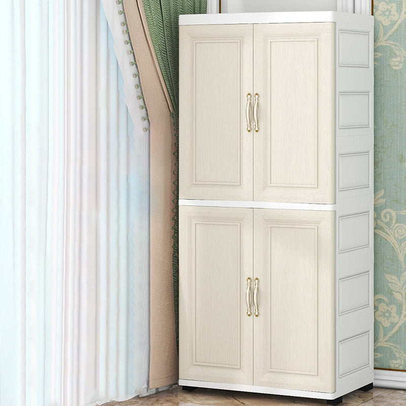 Contemporary Youth Armoire with Garment Rod Plastic Bedroom Armoire