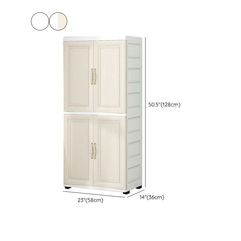 Contemporary Youth Armoire with Garment Rod Plastic Bedroom Armoire