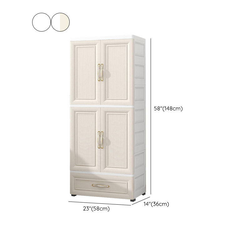 Contemporary Youth Armoire with Garment Rod Plastic Bedroom Armoire