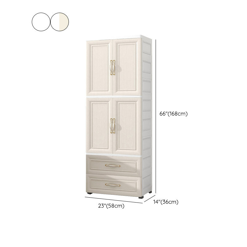 Contemporary Youth Armoire with Garment Rod Plastic Bedroom Armoire