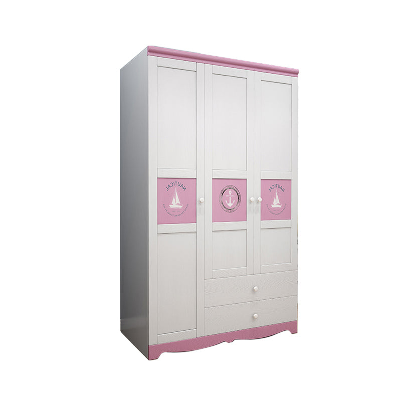 Rubberwood Wardrobe Armoire with Garment Rod Modern Youth Armoire