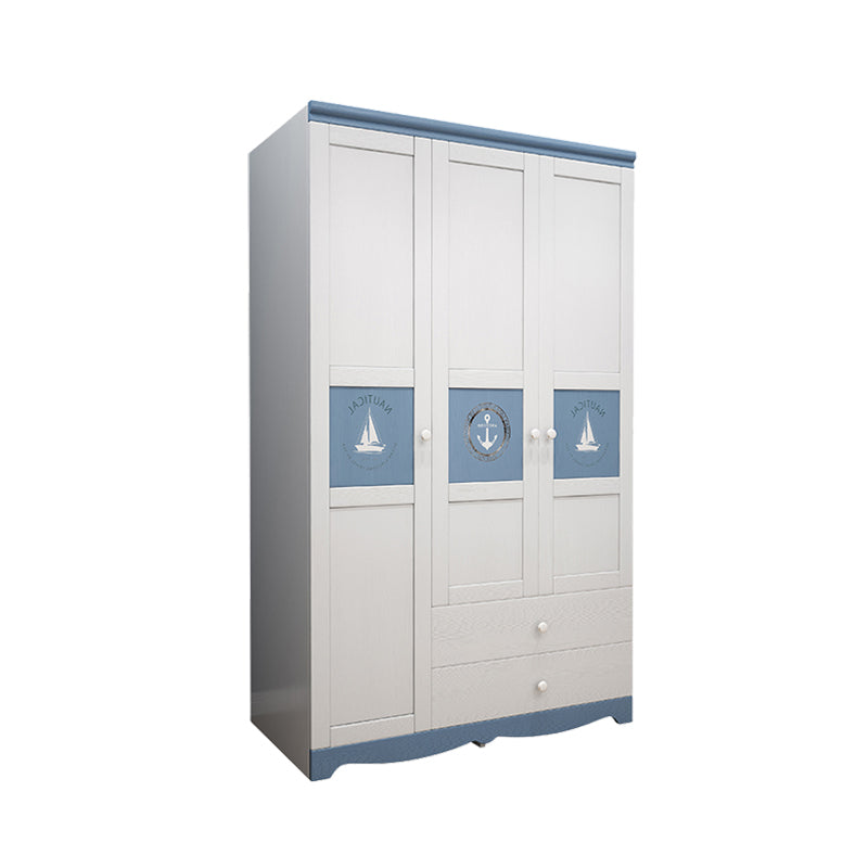 Rubberwood Wardrobe Armoire with Garment Rod Modern Youth Armoire