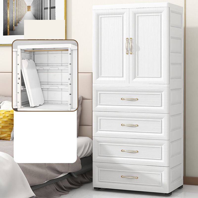 Contemporary Bedroom Armoire with Garment Rod Plastic Armoire Cabinet