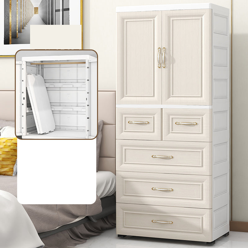 Contemporary Bedroom Armoire with Garment Rod Plastic Armoire Cabinet