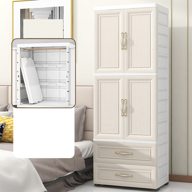 Contemporary Bedroom Armoire with Garment Rod Plastic Armoire Cabinet