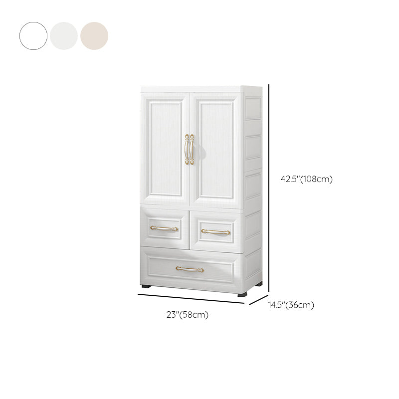 Contemporary Bedroom Armoire with Garment Rod Plastic Armoire Cabinet