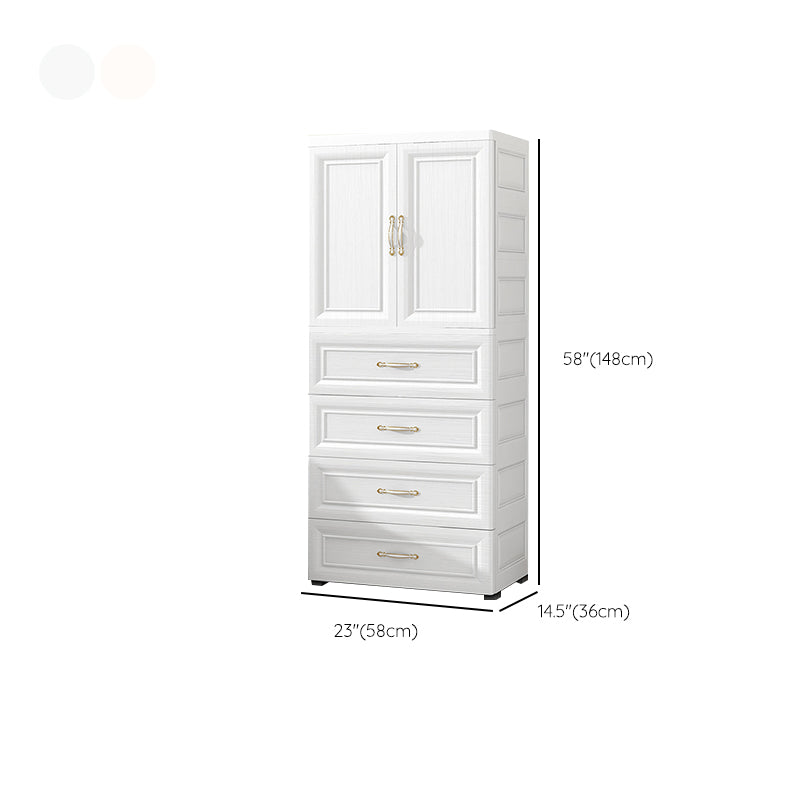 Contemporary Bedroom Armoire with Garment Rod Plastic Armoire Cabinet