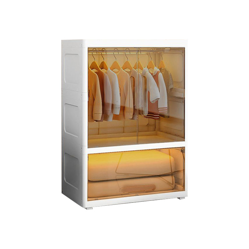 Plastic Youth Armoire with Door Contemporary Style Bedroom Armoire