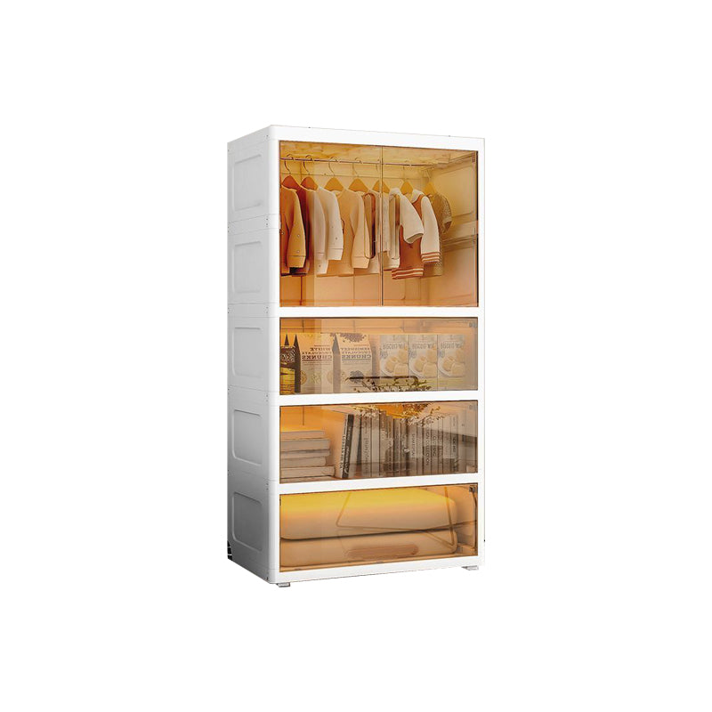 Plastic Youth Armoire with Door Contemporary Style Bedroom Armoire