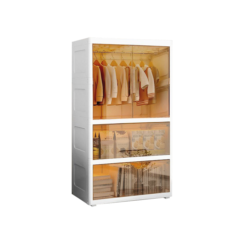 Plastic Youth Armoire with Door Contemporary Style Bedroom Armoire