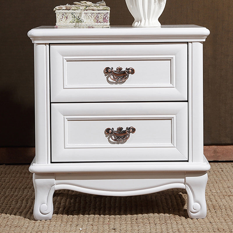 Traditional Accent Table Nightstand Antique Finish Bed Nightstand with Drawers