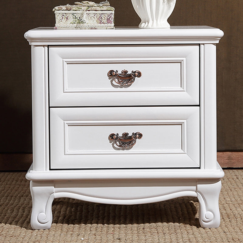 Traditional Accent Table Nightstand Antique Finish Bed Nightstand with Drawers