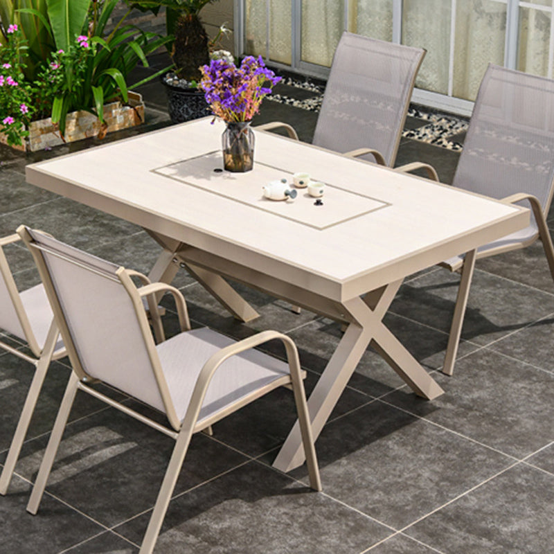 Outdoor Aluminum Patio Table Fire and Water Resistant Patio Table