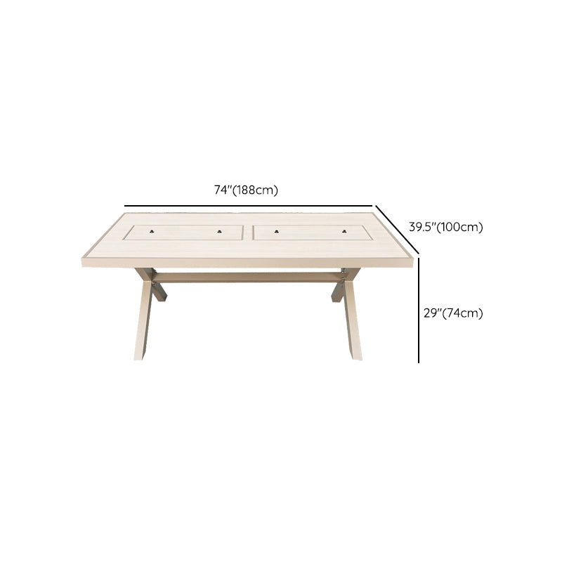 Outdoor Aluminum Patio Table Fire and Water Resistant Patio Table