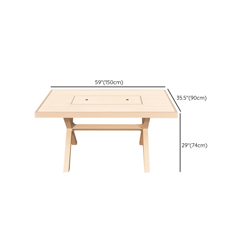 Outdoor Aluminum Patio Table Fire and Water Resistant Patio Table