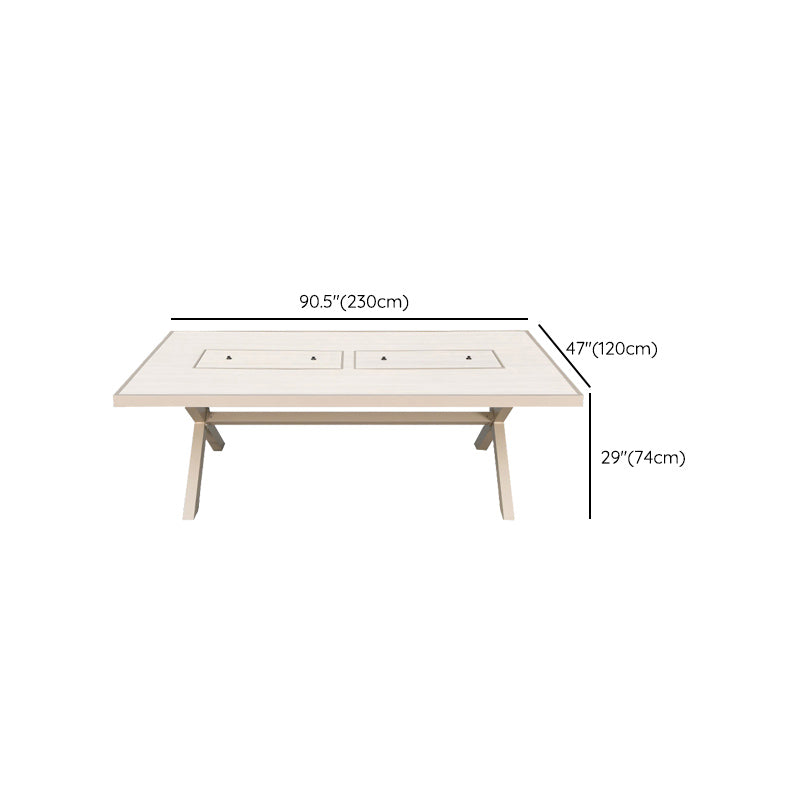 Outdoor Aluminum Patio Table Fire and Water Resistant Patio Table