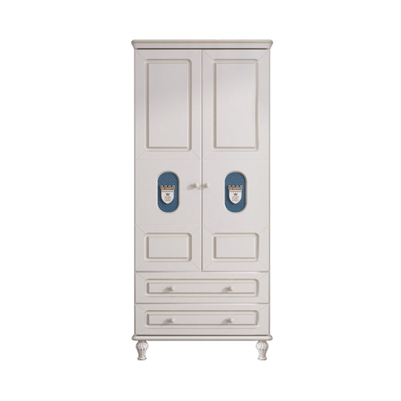 Rubberwood Bedroom Armoire with Shelves Modern Youth Armoire