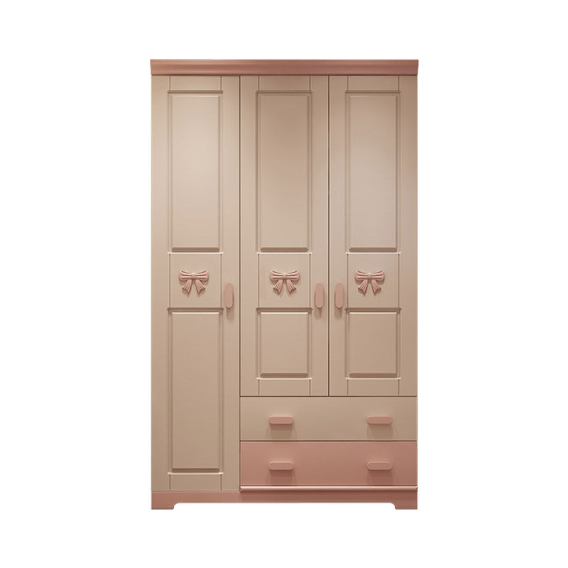 Rubberwood Bedroom Armoire with Shelves Modern Youth Armoire