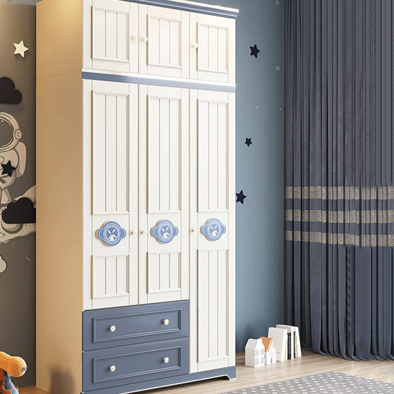 Modern Wooden Wardrobe Cloth Rod Included Kids Closet for Bedroom