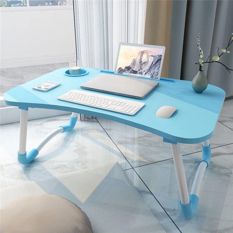 Curved Shaped Office Laptop Table Reversible Multiple Colors Writing Desk for Home