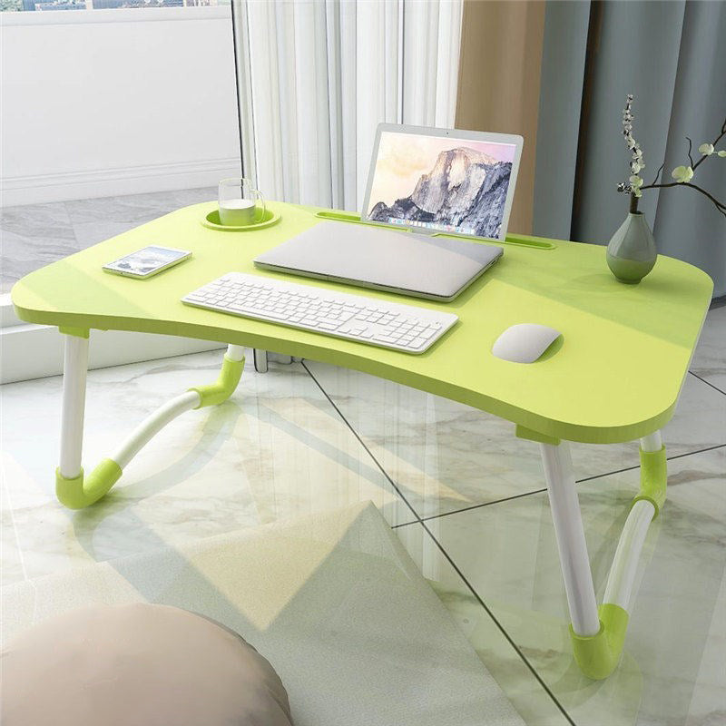 Curved Shaped Office Laptop Table Reversible Multiple Colors Writing Desk for Home