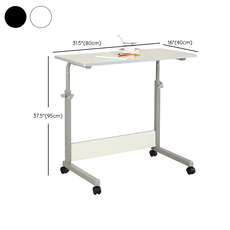 Rectangular Shaped Standing Desk Reversible White/Brown Writing Desk for Office