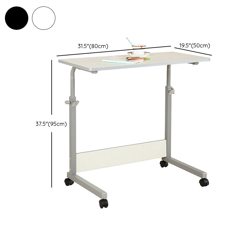 Rectangular Shaped Standing Desk Reversible White/Brown Writing Desk for Office