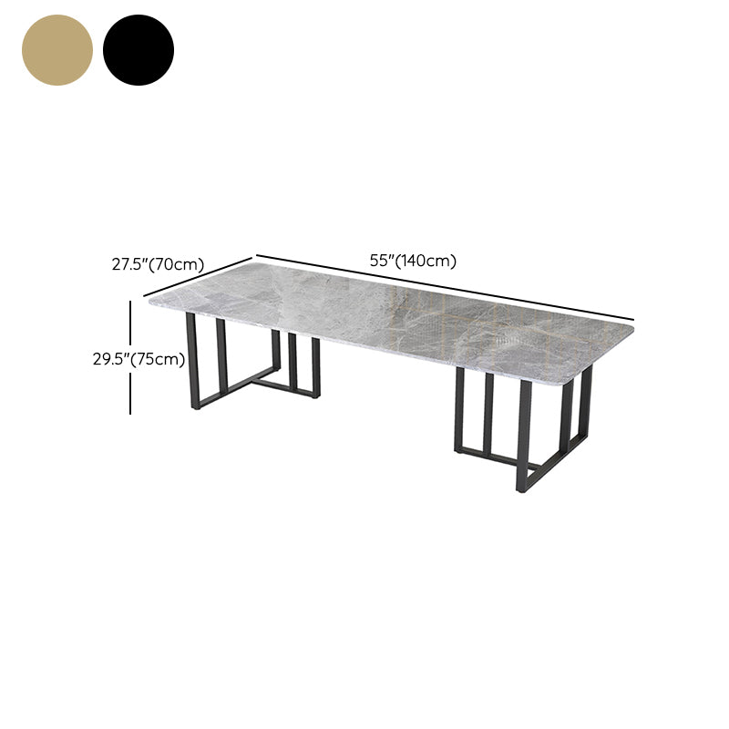 Contemporary 29.53" Tall Office Desk Stone Curved Writing Desk