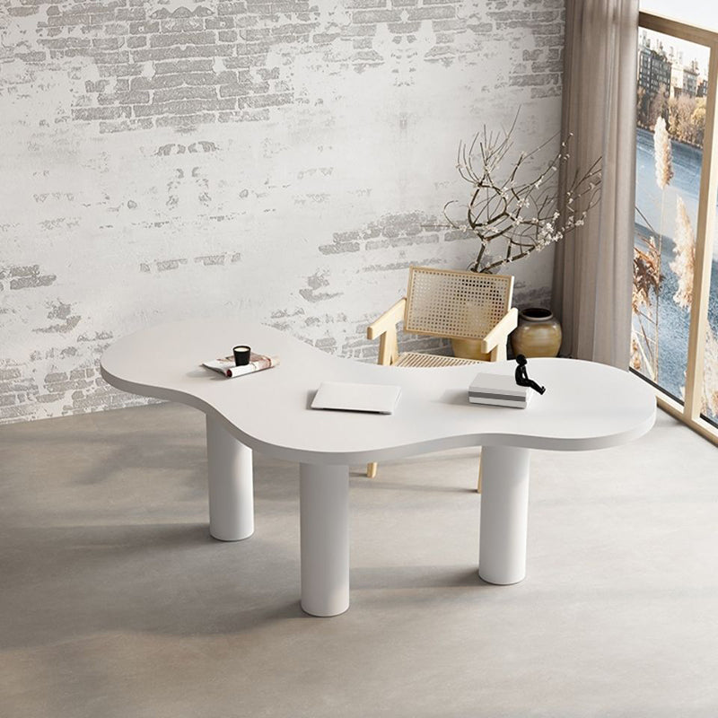 Special-Shaped Office Laptop Table White / Black Writing Desk for Office