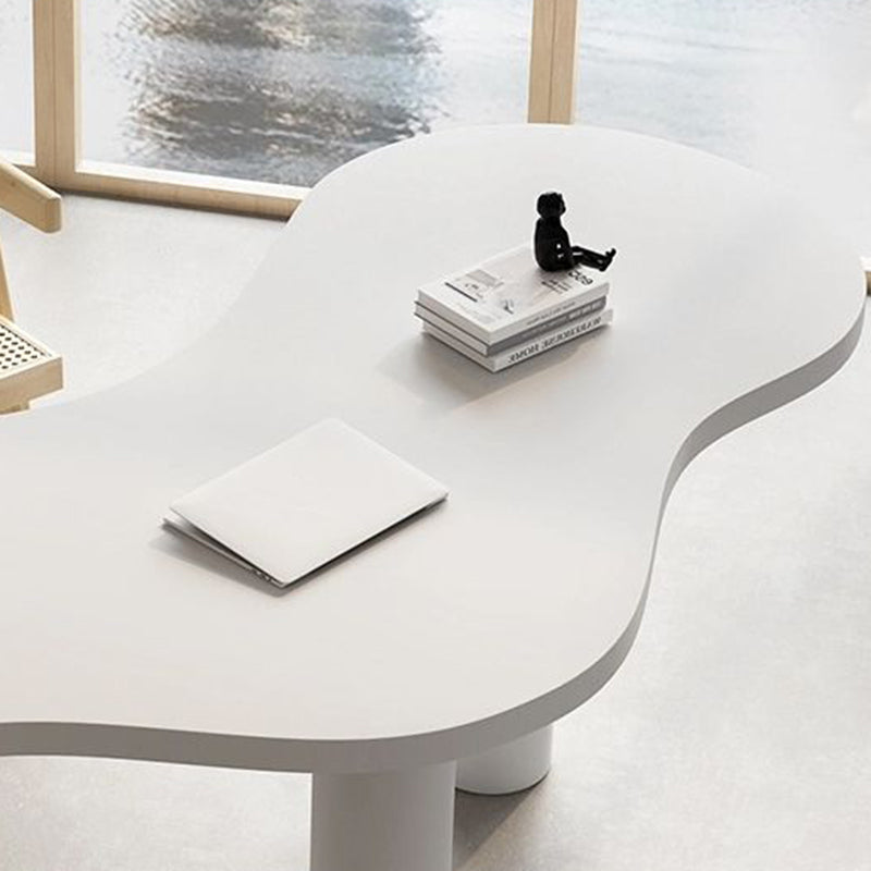 Special-Shaped Office Laptop Table White / Black Writing Desk for Office