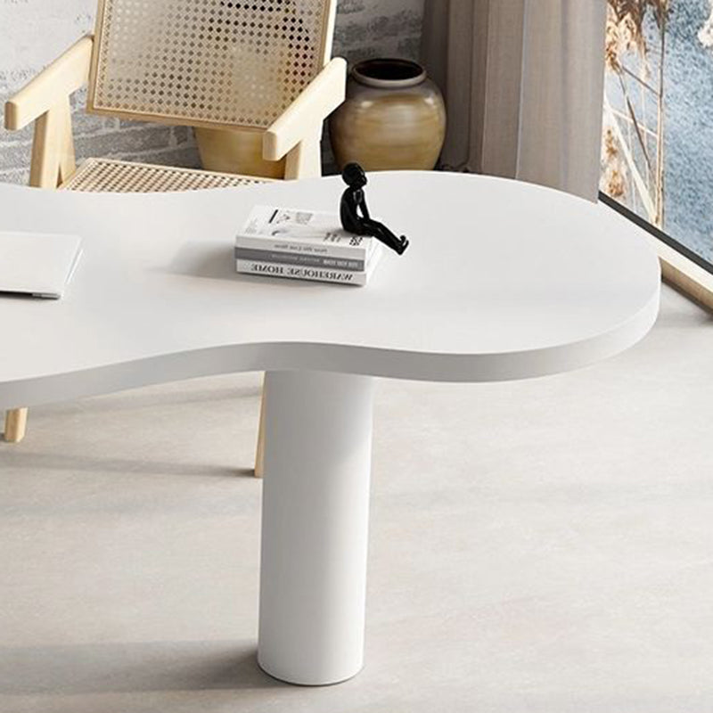 Special-Shaped Office Laptop Table White / Black Writing Desk for Office