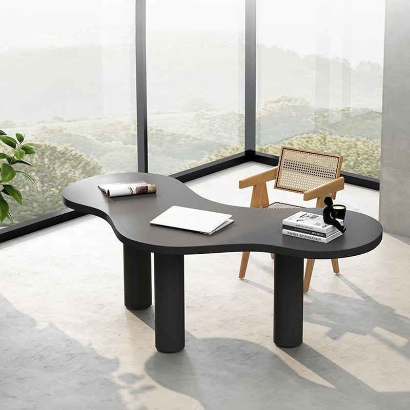 Special-Shaped Office Laptop Table White / Black Writing Desk for Office