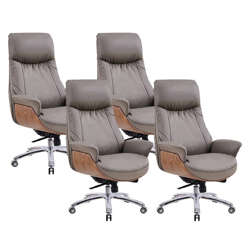 Contemporary Leather Executive Chair Wheels Included Managers Chair for Office