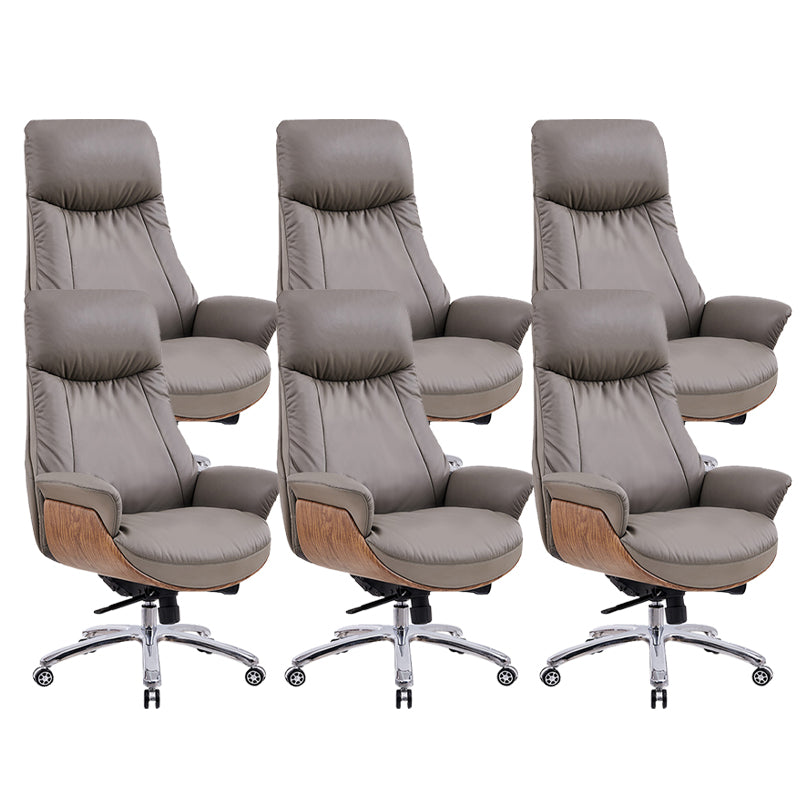 Contemporary Leather Executive Chair Wheels Included Managers Chair for Office