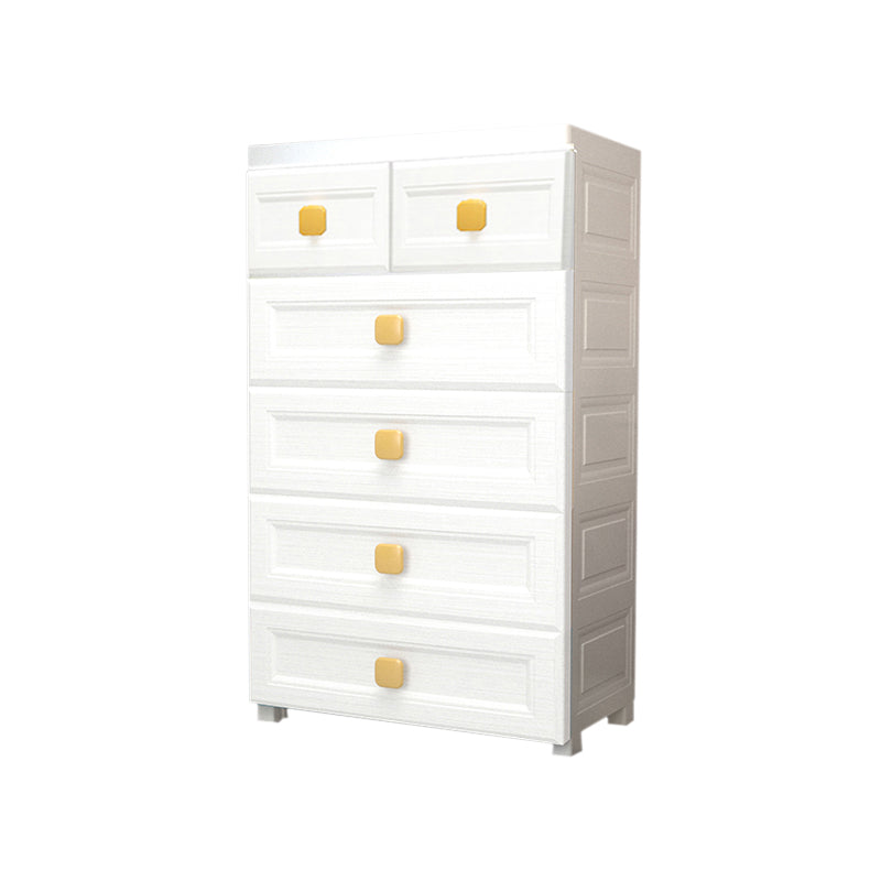 Modern Nursery Dresser Chest Plastic Kids Nightstand with 5/6 Drawers