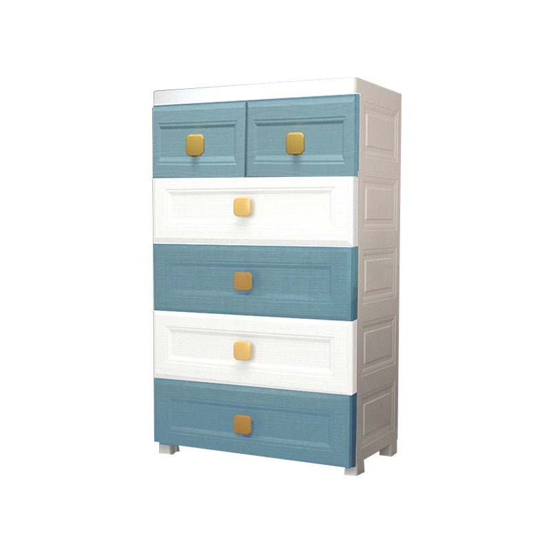 Modern Nursery Dresser Chest Plastic Kids Nightstand with 5/6 Drawers