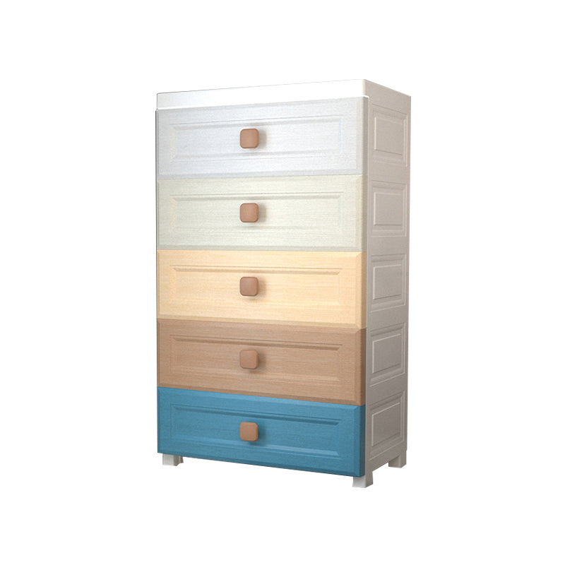 Modern Nursery Dresser Chest Plastic Kids Nightstand with 5/6 Drawers