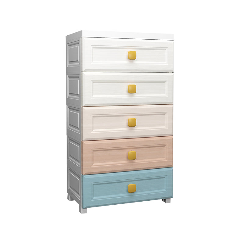 Modern Nursery Dresser Chest Plastic Kids Nightstand with 5/6 Drawers