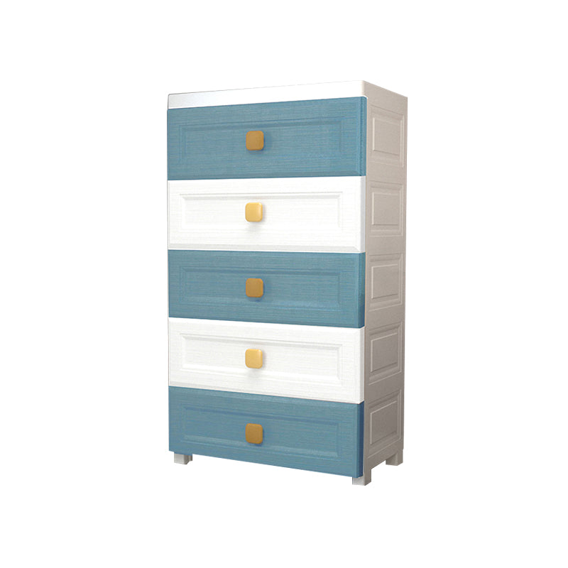 Modern Nursery Dresser Chest Plastic Kids Nightstand with 5/6 Drawers