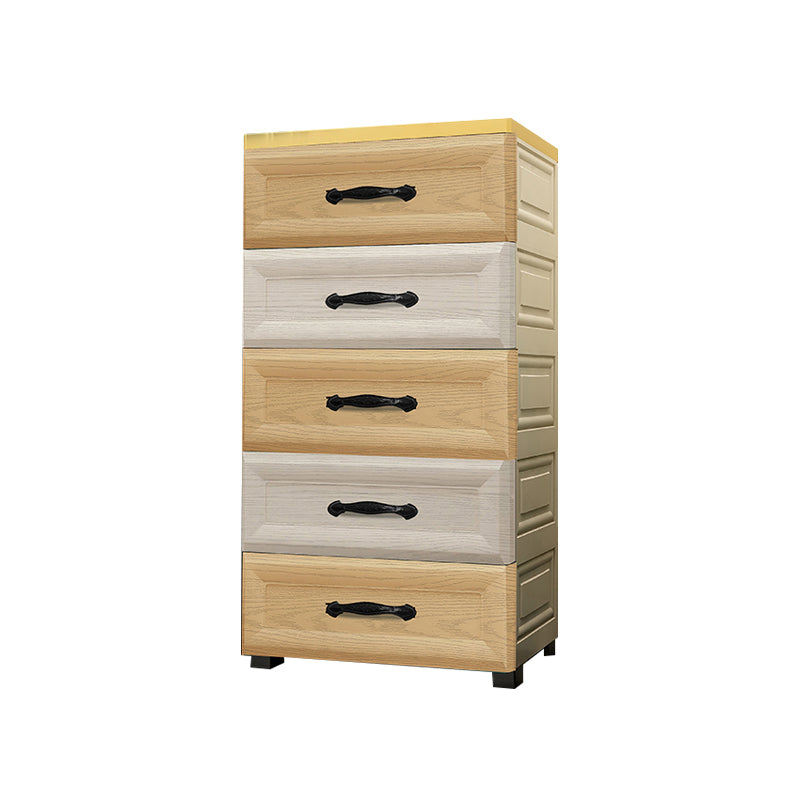 Modern Nursery Dresser Chest Plastic Kids Nightstand with 5/6 Drawers