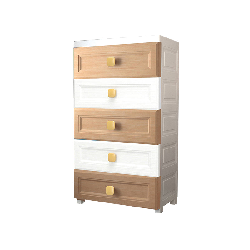 Modern Nursery Dresser Chest Plastic Kids Nightstand with 5/6 Drawers