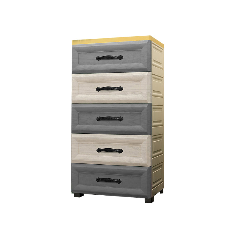 Modern Nursery Dresser Chest Plastic Kids Nightstand with 5/6 Drawers