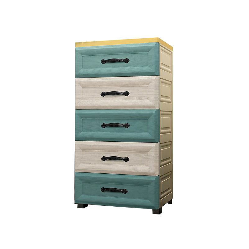 Modern Nursery Dresser Chest Plastic Kids Nightstand with 5/6 Drawers