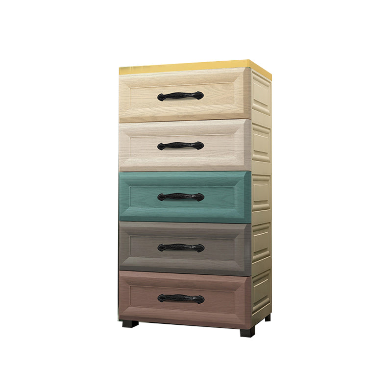 Modern Nursery Dresser Chest Plastic Kids Nightstand with 5/6 Drawers