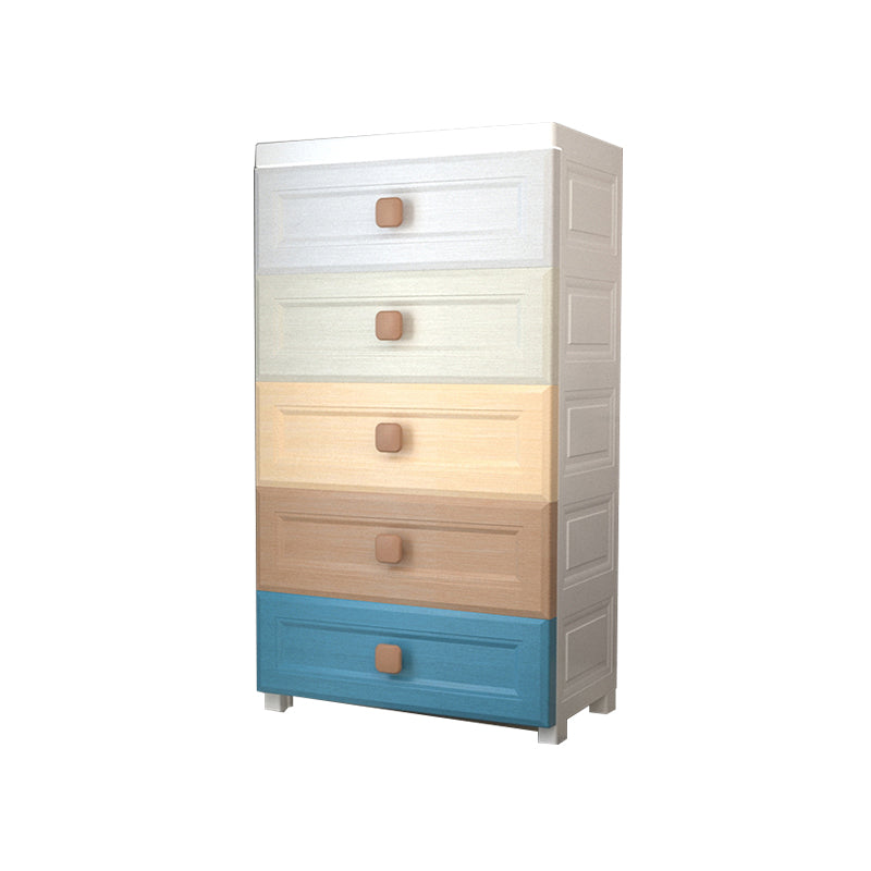 Modern Nursery Dresser Chest Plastic Kids Nightstand with 5/6 Drawers