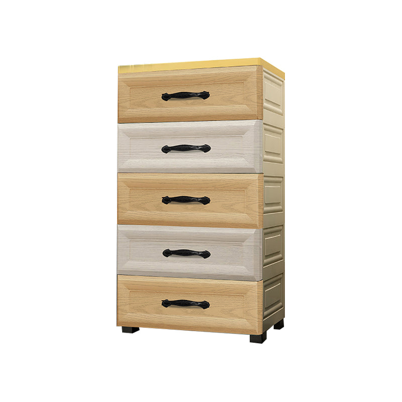 Modern Nursery Dresser Chest Plastic Kids Nightstand with 5/6 Drawers