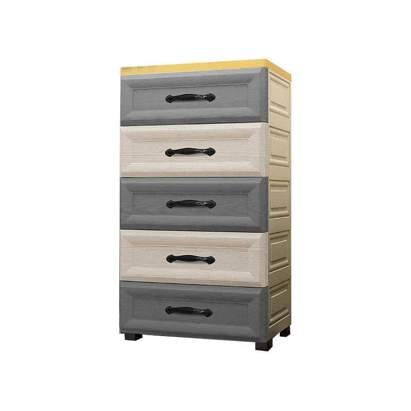 Modern Nursery Dresser Chest Plastic Kids Nightstand with 5/6 Drawers